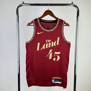 Maillot de Basket #45 Mitchell Cleveland Cavaliers 23-24 city Imprimé